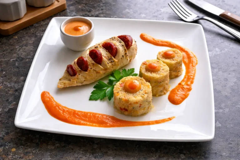 Poulet sauce chorizo, boulgour aux légumes