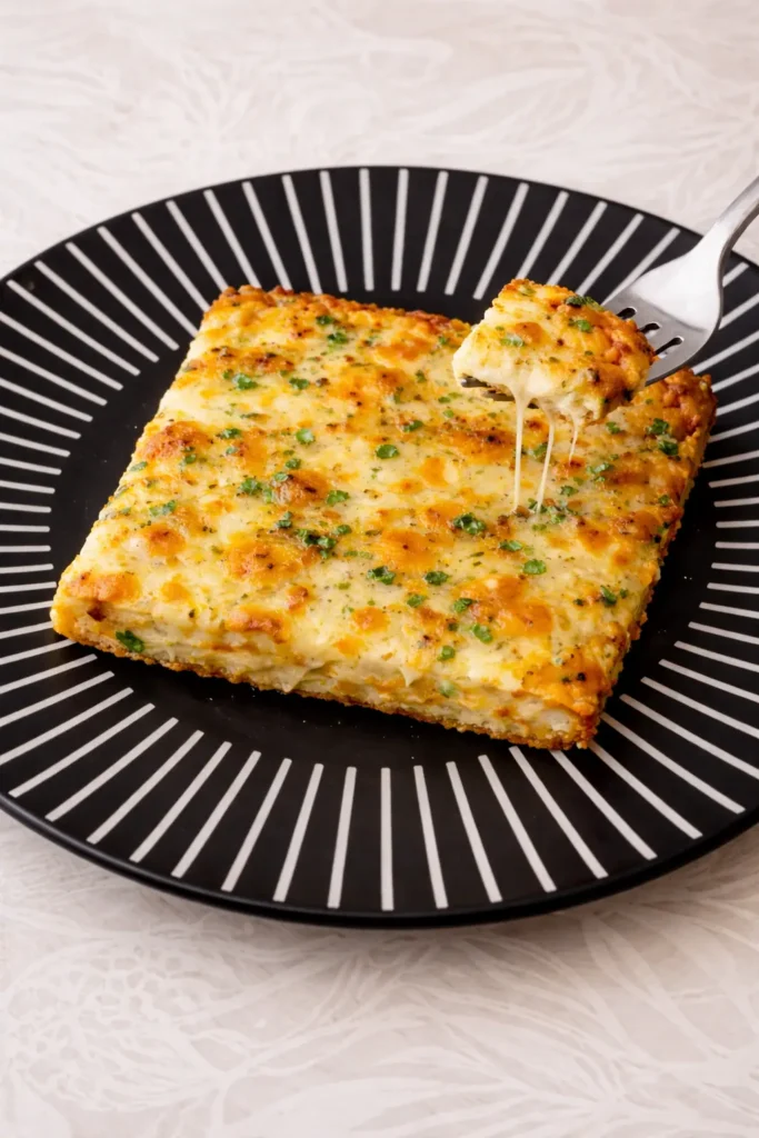 Préparation de légumes râpés gratinés au fromage, sans pâte, présentée en part, idée autour des légumes de saison