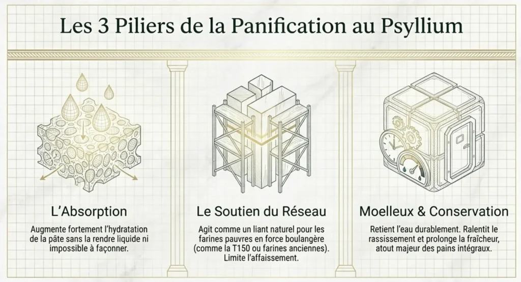 psyllium absorption structure moelleux conservation pain ig bas