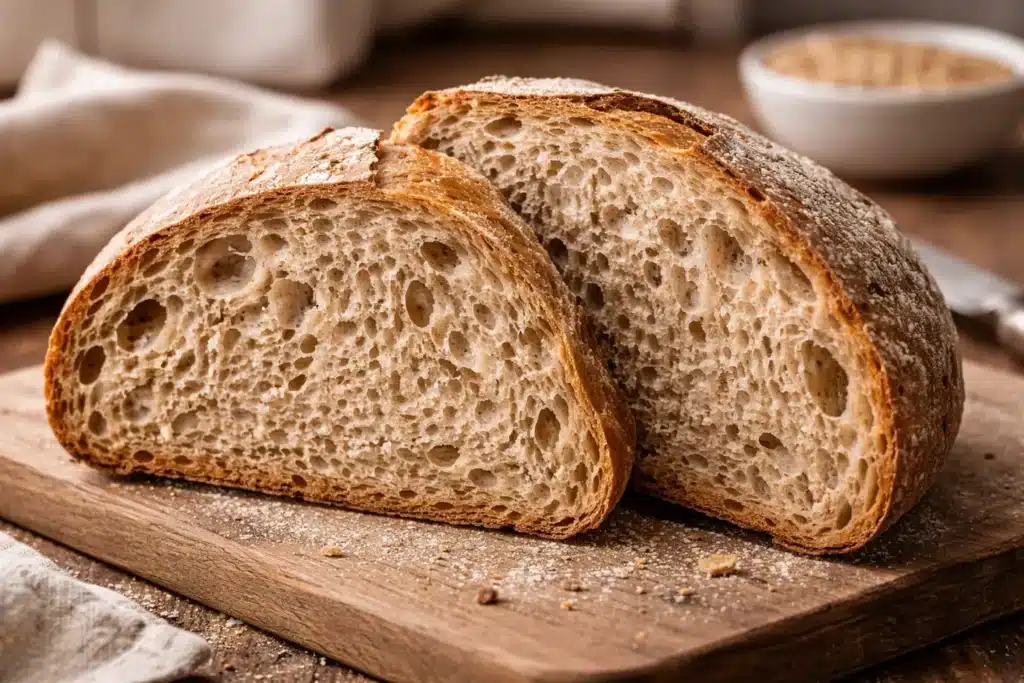 Pain IG bas avec inuline, mie souple et texture moelleuse après cuisson