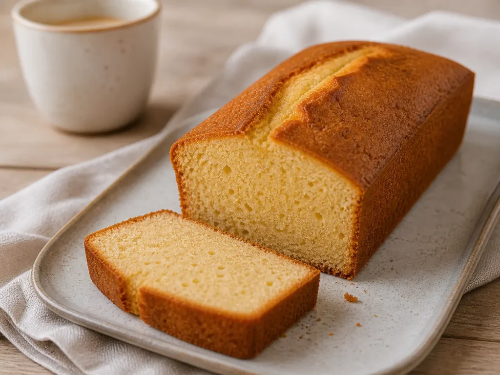Farine de petit épeautre résultat d’un cake avec mie dorée et texture moelleuse
