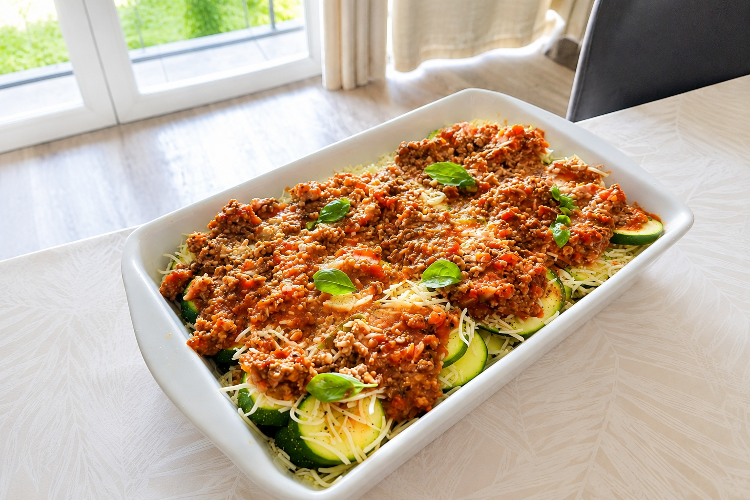 Lasagnes de courgettes au ragoût bolognais