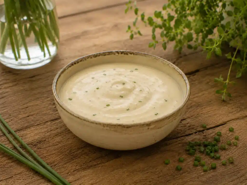 Vinaigrette crémeuse aux œufs durs, au skyr, aux câpres et à la ciboulette